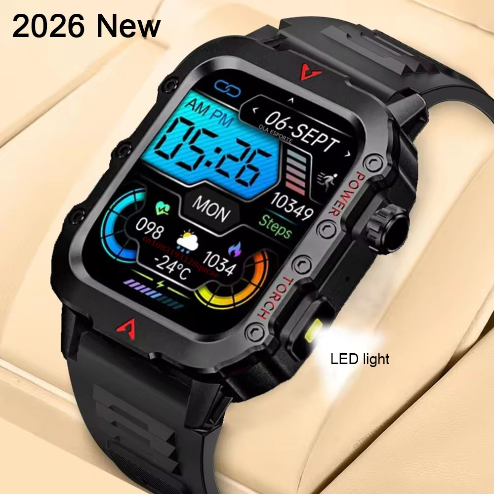 Smartwatch X12 - 새로운 남성용 스마트워치 LED 손전등 야외