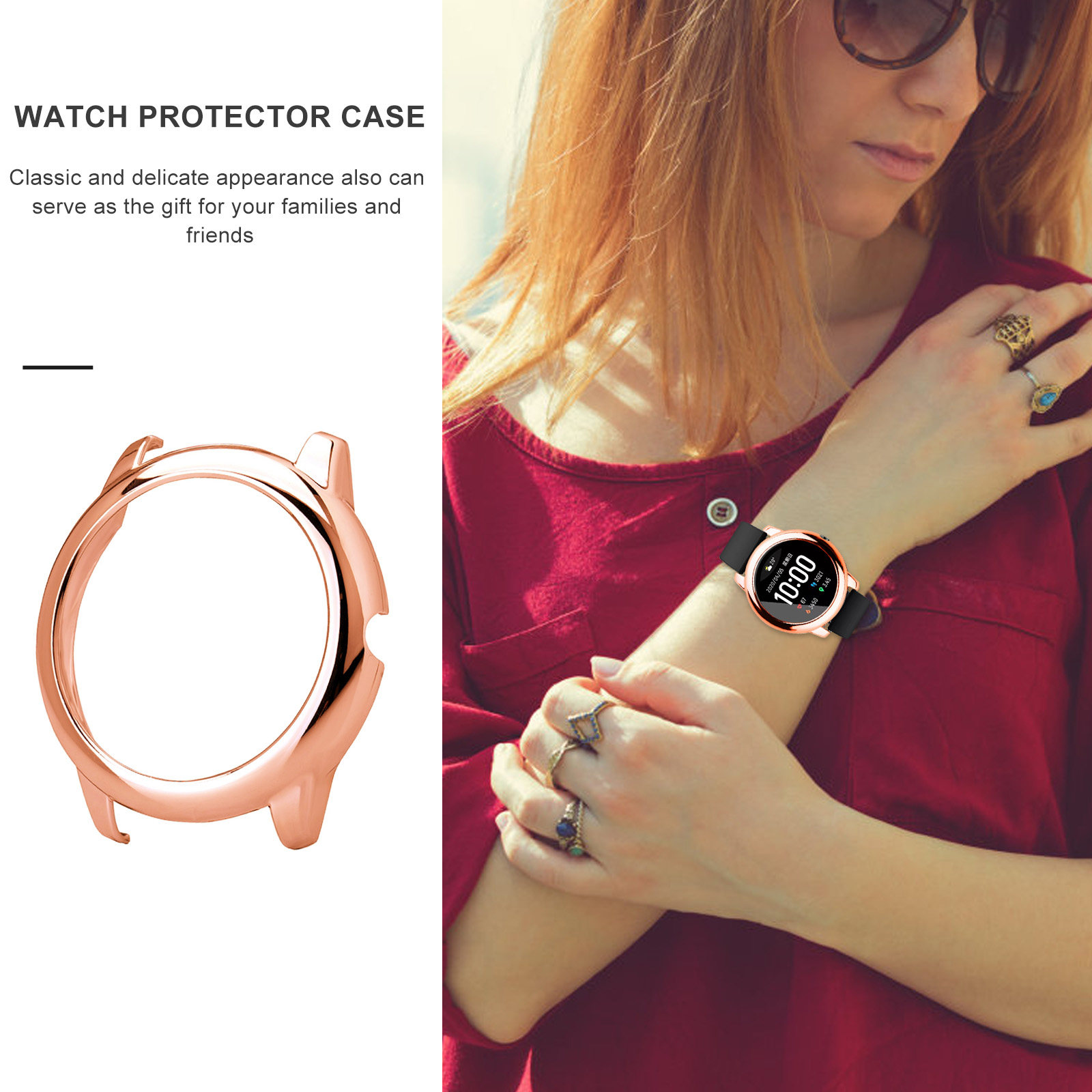 1개 금속 색상 보호 케이스 시계 프레임 커버 스크래치 - Smartwatch Watch Accessories 리뷰 및 가격